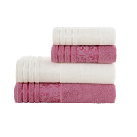 Ensemble de serviettes de bain douces Jacquard 100% serviettes de toilette et de visage en coton turc Style uni 3 pièces tailles 30*50 50*90 90*150 fabriquées en Turquie