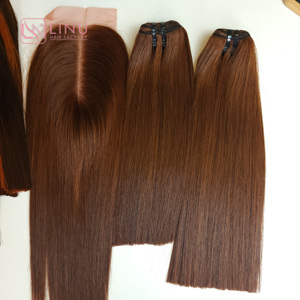 Paquetes de cabello humano vietnamita de alta calidad con cierre pelucas sin cola peluca recta rizada pelo Topper pelo crudo vietnamita - Product Image 1