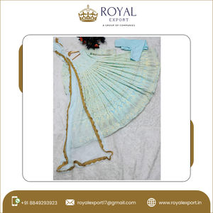 Georgette de imitación de diseño único, vestido largo indio con bordado, para fiesta de boda, con apariencia completamente cosida, Anarakali - Product Image 3