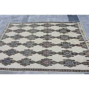 <b>Traditional</b> Beige Black Patchwork Wool <b>Rug</b> 4.7 X 7 ft Handmade Turkish Hallway Rectangle Latex Backing for Living Teen's Bedroom - Product Image 3