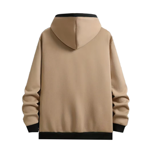 Sweat à capuche décontracté pour homme personnalisé, prix bas, fermeture éclair, coupe ample, couleur unie, avec des accents de poches sur le devant, sweat à capuche durable pour homme - Product Image 2