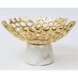 ชามเสิร์ฟขนมและผลไม้สำหรับงานแต่งงานและปาร์ตี้ทำจากอะลูมิเนียมเคลือบทองเกรดสูง - Product Image 2