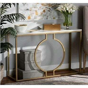 Mesa consola minimalista moderna con tapa de mármol circular MS Base Frame Muebles de sala de estar de lujo a precios al por mayor Amt - Product Image 3