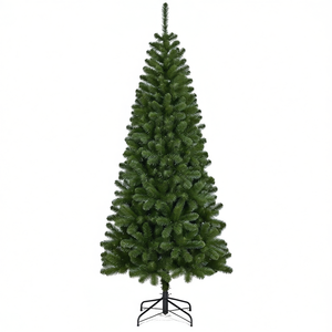 Sapin de Noël ALPINE SLIM en vert festif (PVC H180 D76 cm) pour décorations Amicasa - Product Image 2