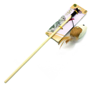CATLİFE naturale piuma topo canna da pesca con campana per gatti - Product Image 1