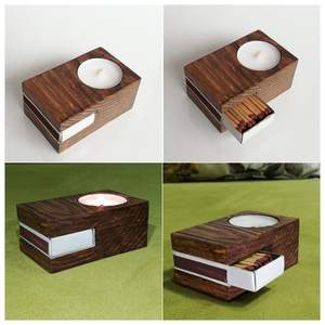 Portavelas Cónico Minimalista de Madera, Decoración Artesanal de Madera Natural, Elegante Pieza de Exhibición de Luz Cálida para un Hogar Acogedor o Cafetería - Product Image 3