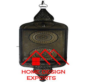 Latest Design Blue Powder Coated <b>Ceiling</b> <b>Hanging</b> Moroccan Lantern In Gold Finished Wall <b>Hanging</b> Metal Lantern Iron Lantern - Product Image 4