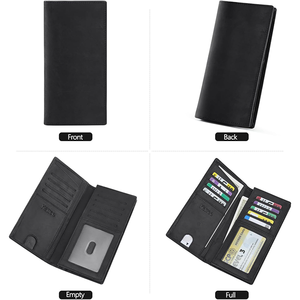 19cm and 9.5cm <b>Mens</b> Long <b>Wallets</b> Made from Cow Pull Up Leather Genuine Leather <b>Slim</b> <b>Wallet</b> for Everyday Use - Product Image 3