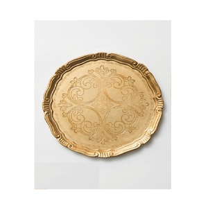 Assiette de charge en métal réutilisable Accessoires de vaisselle Présentoir décoratif Assiette ronde Articles alimentaires servant des assiettes durables - Product Image 4