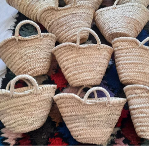 <b>Small</b> Moroccan Straw <b>Baskets</b> Natural Made From Palm - Wholesale Available - <b>Small</b> Natural Bag - Product Image 1