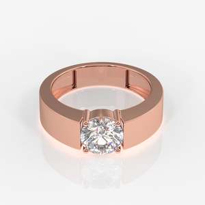 Bague en or 9 carats pour homme avec diamant cultivé en laboratoire, design simple et classique - Product Image 6