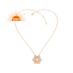 Collar con colgante de diseño de Chakra chapado en oro rosa y plata de ley de la mejor calidad, fabricante de joyería fina Demi - Product Image 1