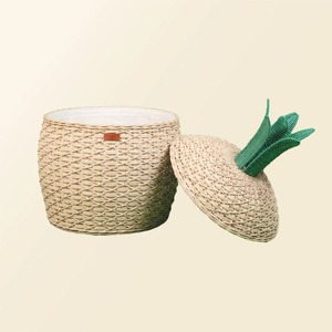 Panier de rangement multifonctionnel moderne en rotin ananas écologique naturel - Product Image 1