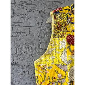Veste kimono matelassée en coton faite à la main, imprimé floral, style bohème, à porter comme vêtement d'extérieur - Product Image 4