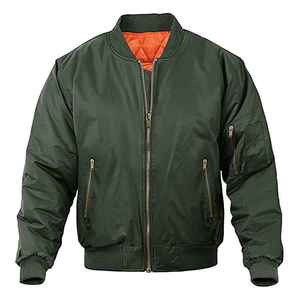 Chaqueta Bomber de Satén de Invierno para Hombre de Alta Calidad, Material de Poliéster, Bolsillos Laterales Dobles en las Mangas, Secado Rápido, Transpirable, Resistente al Viento - Product Image 2