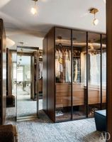 Armoire de chambre haute, moderne, sur mesure, ouverte, combinée, en bois et métal, pliable, pour vêtements
