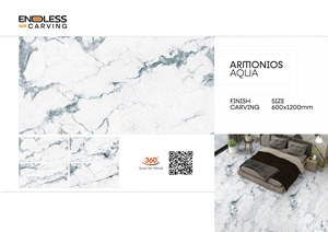 Azulejos de Porcelana Esmaltada de Aspecto Sin Costuras de 600x1200 mm, Acabado Armonios Aqua Endless Carving, Grado A+, Azulejos de 60x120 cm para Pared y Suelo - Product Image 2