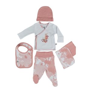 Rosa body da bambina Set 5 pezzi bianco salmone 0-3 mesi