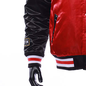 Veste de survêtement en satin pour homme avec logo brodé en chenille personnalisé directement en usine, prix bas, imperméable et coupe-vent - Product Image 4