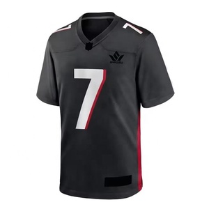 Maillot de football noir à col en V et manches courtes pour homme, numéro 7, impression sublimée, polyester respirant, coupe athlétique - Product Image 6
