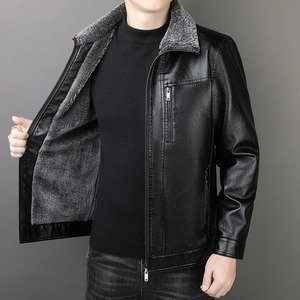 Nueva chaqueta de cuero de invierno de lana con estilo para hombres chaqueta de cuero con estilo de la mejor calidad para hombres - Product Image 2
