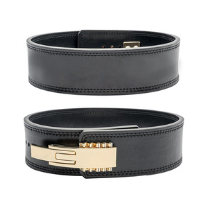 Ceinture de musculation en cuir avec logo personnalisé, ceinture de musculation robuste pour l'entraînement, boucle à levier pour la musculation - Product Image 1