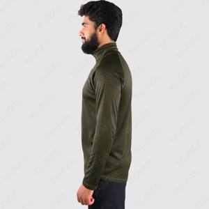 Blaze Fight Wear Custom Men's 1/4 Zip Active Compression Gym T Shirt Slim Fit manga larga ropa deportiva camisetas para hombres - Product Image 4