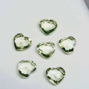 Gema de Amatista Verde Tallada a Mano en Forma de Corazón Facetada Suelta de 8 MM para Joyería - Product Image 4