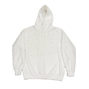 Sudadera con Capucha y Cremallera para Hombre, con Pedrería, Estilo Urbano, con Cristales Brillantes, Sudadera Holgada de Moda, Proveedor de Fábrica OEM - Product Image 3