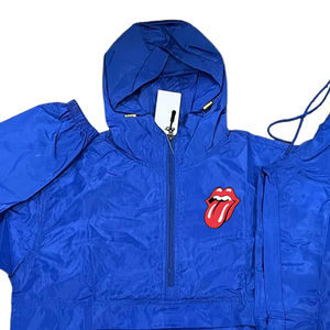 2025 nouveauté personnalisé hommes enduit à capuche vêtements de rue en Nylon coupe-vent imprimé Jogging costume contraste couleur hiver - Product Image 2