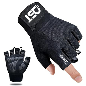 Premium Nylon Half Finger <b>Weightlifting</b> Gloves Padded Palm Wrist Support Breathable Gym Training Heavy Lifting Custom Logo Bulk - Product Image 2