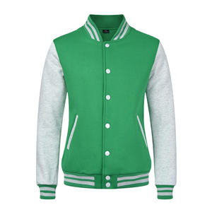Chaqueta de béisbol personalizada con logotipo personalizado de lana recortada para hombre chaqueta de béisbol con logotipo personalizado en blanco al por mayor - Product Image 5