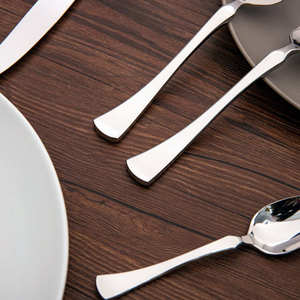 Juego de cubiertos clásico de plata pulida, fabricado con acero inoxidable de alta calidad, que ofrece bordes suaves y un estilo de comedor elegante. - Product Image 5