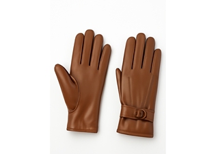 Gants d'hiver à écran tactile en cuir marron de luxe pour hommes et femmes-élégants et chauds avec sangle réglable - Product Image 3