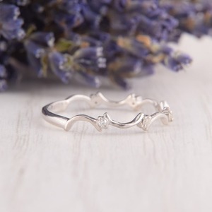 แหวนพลอยบุษราคัมสีขาวสำหรับผู้หญิงเครื่องประดับเงินสไตล์ Boho 925สเตอร์ลิงเงินแฮนด์เมดของขวัญสำหรับเธอ - Product Image 2