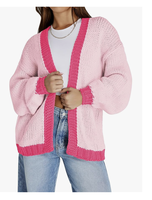 NOUVEAUTÉ DIRECTE D'USINE DU BANGLADESH – CARDIGANS LONGS ET LAMINÉS POUR FEMMES, SURDIMENSIONNÉS, À LOGO PERSONNALISÉ, À OUVERTURE FRONTALE, EN TRICOT