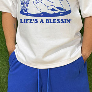 T-shirts et shorts décontractés pour homme, surdimensionnés, à séchage rapide, vêtements de rue, manches courtes, ensembles de t-shirts en coton respirant, 2 pièces, pour garçons - Product Image 5