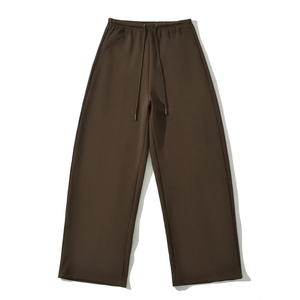 Wholesale <b>Women</b> Flare <b>Jogger</b> Polyester/Cotton Breathable Soft Baggy Wide <b>Straight</b> <b>Leg</b> Fleece High-Waisted Elastic Sweatpants - Product Image 3