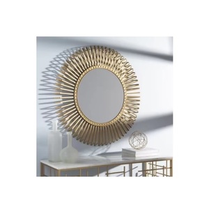 Espejo de Baño Moderno de Estilo Conciso, Montado en la Pared, con Marco Profundo de Latón Metálico, Acabado Dorado Satinado - Product Image 4