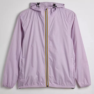 2025 Custom Lightweight Hooded Windbreaker <b>Nylon</b> Jacket for Women High Quality Waterproof Polyester <b>Fabric</b> Cotton Stand Jogging - Product Image 2