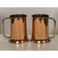 Ensemble de tasses à Moscow Mule en cuivre martelé de qualité supérieure - Tasse en cuivre avec doublure en acier inoxydable de qualité alimentaire de 18 oz - Tasse à cocktail isolée