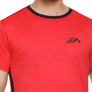 เสื้อยืดออกกำลังกายแขนสั้นของผู้ชายผ้าคอตตอนแห้งเร็วแบบหลวมระบายอากาศได้ดี100% - Product Image 5