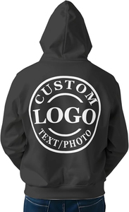 เสื้อฮู้ดผ้าฝ้ายผสมสำหรับผู้ชายเสื้อฮู้ดแบบกำหนดเองพิมพ์ลายด้านหน้าและด้านหลังโลโก้รูปภาพ - Product Image 5