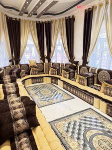 Diseño interior árabe Majlis, diseño clásico moderno, elegante conjunto de sala de estar, asientos de esquina de lujo, diseño que ahorra espacio - Product Image 2