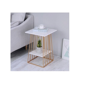 Table à thé latérale avec plateau en verre pour le salon et la décoration de la maison, Design personnalisé disponible - Product Image 1