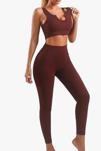 Conjunto de yoga para mujer Sujetador deportivo de yoga Gimnasio sin costuras Ajustado Correr Entrenamiento Deportes Conjunto de yoga Ropa de gimnasio - Product Image 3