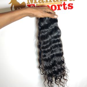 Extensions de Cheveux Humains de Temple Indien Vierges 100%, Double Trame, Naturel, Doux, Ondulés, Style de Boucles Brut Non Transformé - Product Image 5