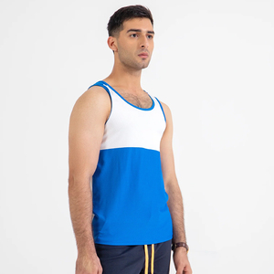 เสื้อกล้ามผ้าคอตตอนโพลีเอสเตอร์ไร้รอยต่อสำหรับผู้ชายแห้งเร็วระบายอากาศได้ดีเสื้อกล้ามลำลองสองสีวิ่ง - Product Image 3