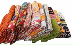Multicolor surtido Vintage Kantha edredones invierno algodón Hotel uso venta al por mayor hecho a mano orgánico impreso manta colcha - Product Image 5