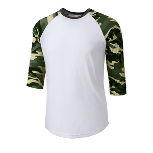 2025 Camo Design Personnalisé T-shirts Raglan pour Hommes 100% Coton Meilleure Qualité Top Design - Product Image 2
